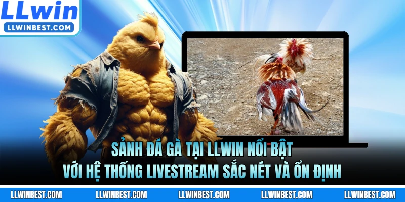 Sảnh đá gà tại LLWIN nổi bật với hệ thống livestream sắc nét và ổn định